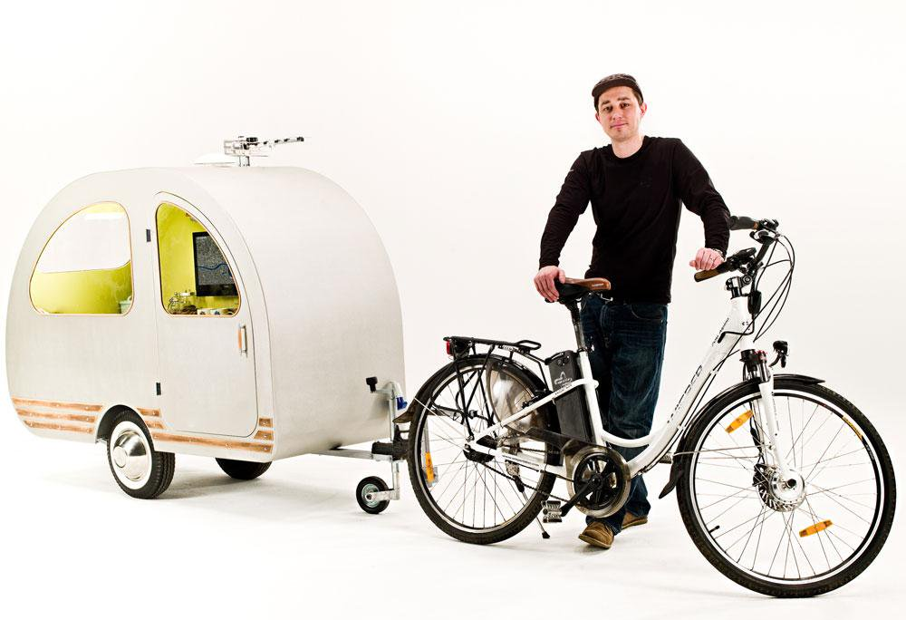 QTvan smallest towable caravan with bicycle hookup padstyle.com
