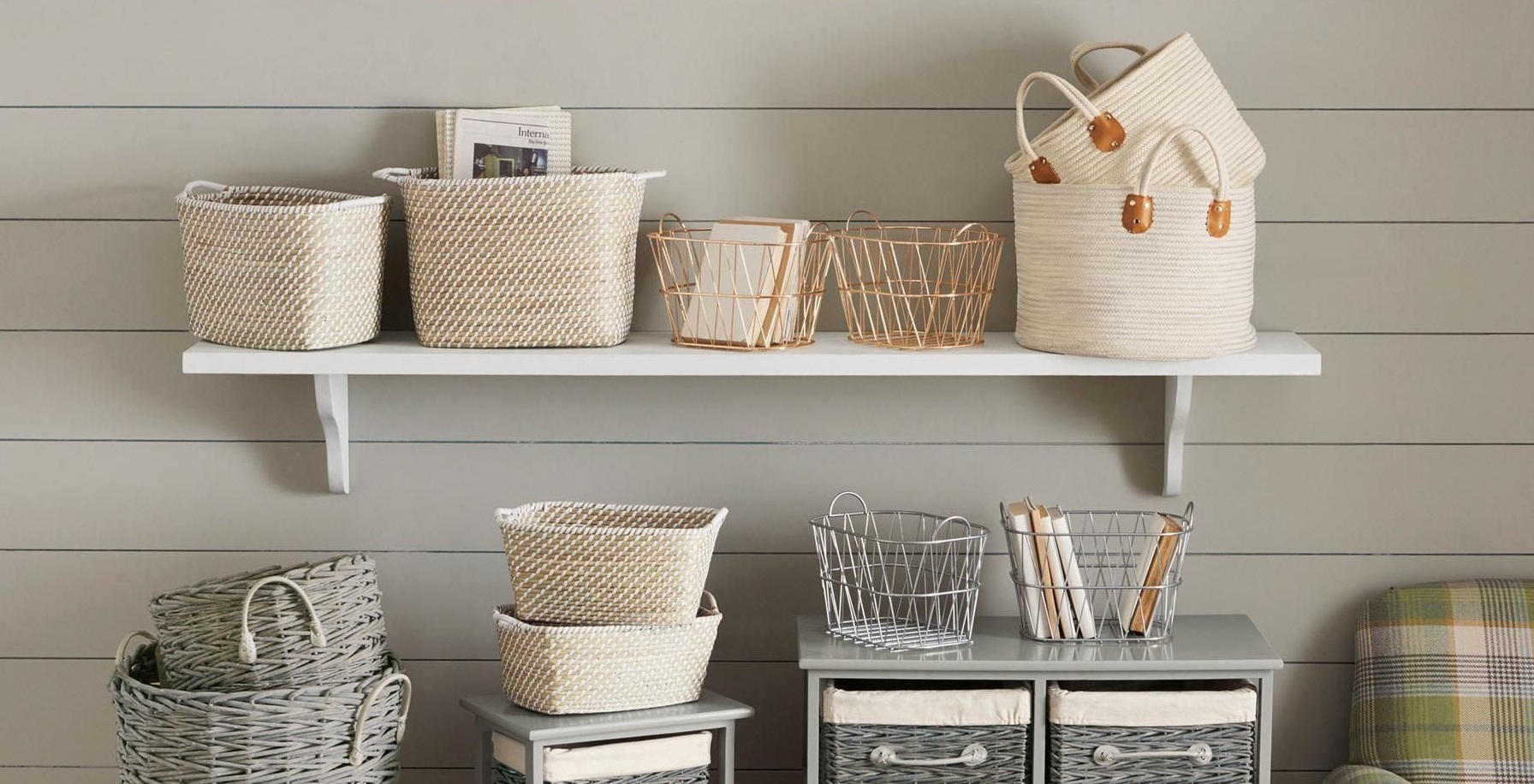 Wicker Baskets With Dividers