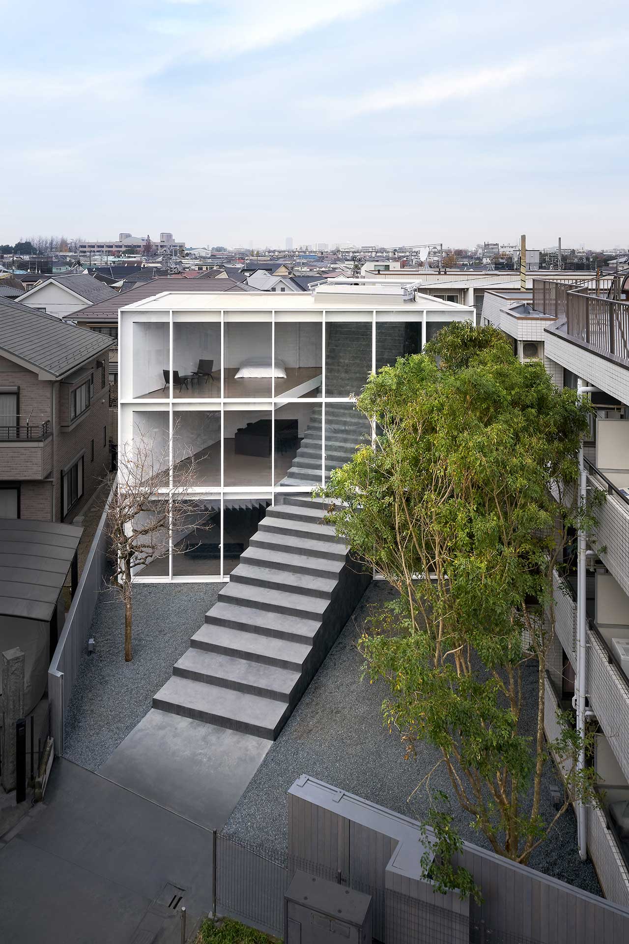 minimalist architecture Oki Sato Stairway House in Tokyo, Japan padstyle.com