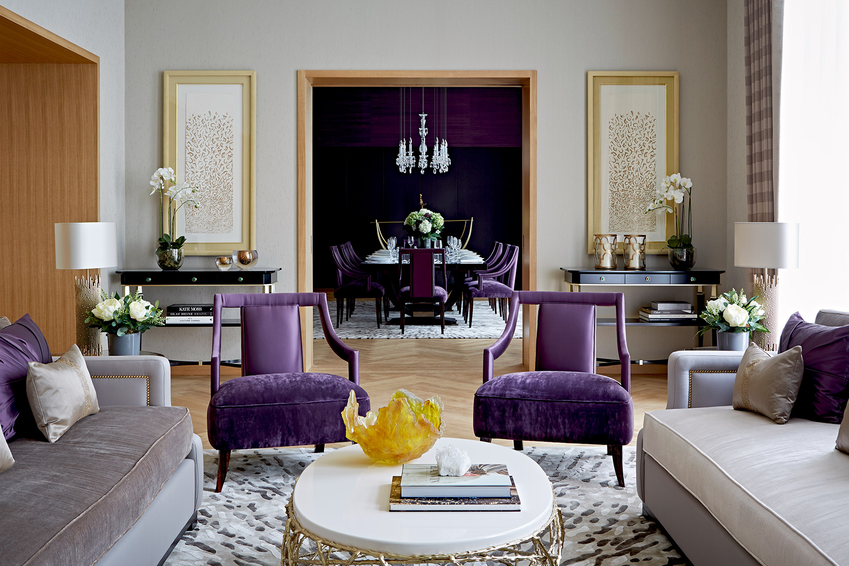 ultra violet combined with velvet upholstery padstyle.com