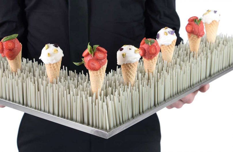 cool ways to serve and display food sod glass drying rack turned ice cream cone serving tray padstyle.com